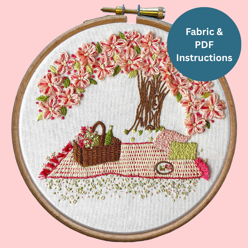 Cherry Blossom Embroidery | Fabric & PDF Instructions