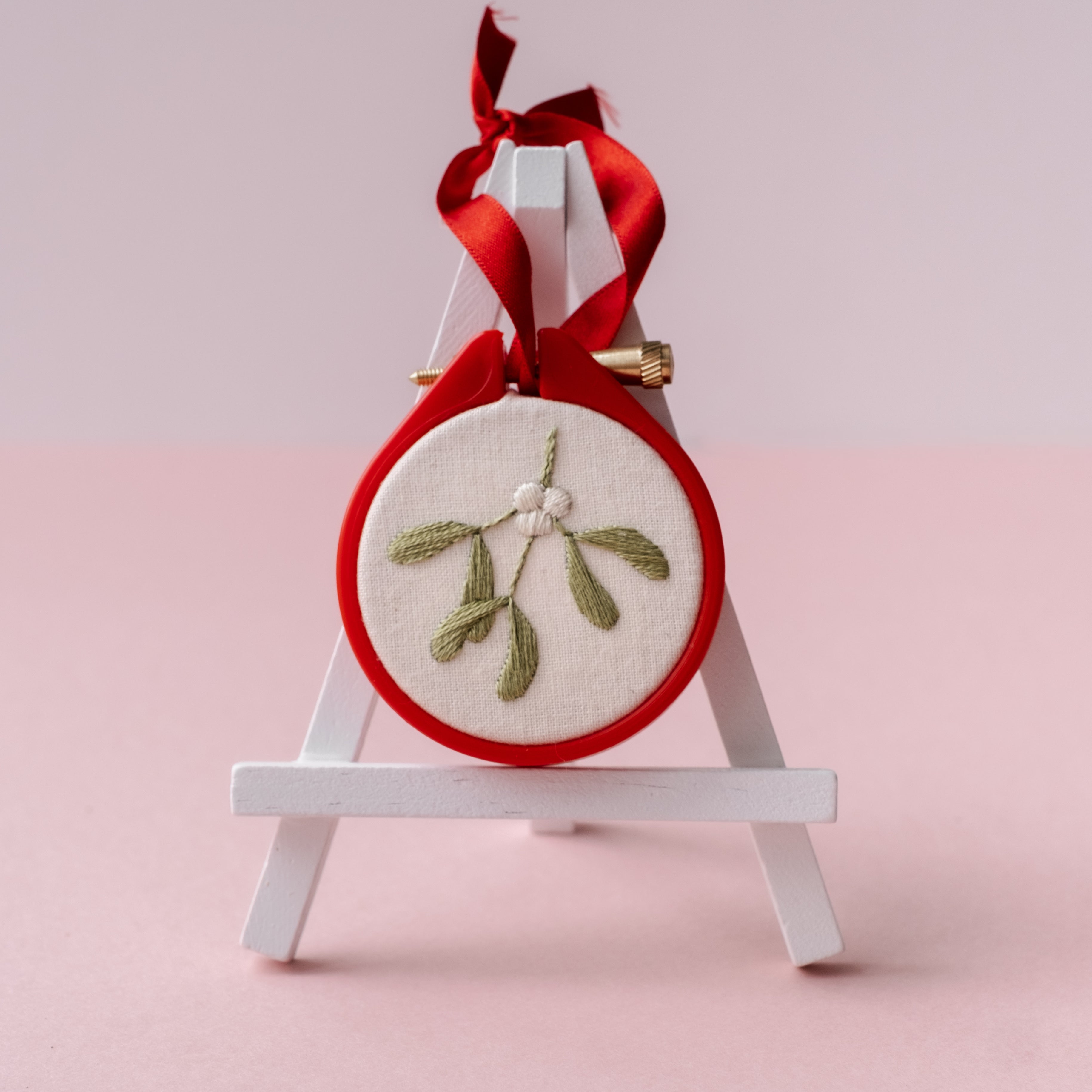 Mistletoe Mini Embroidery Kit Easy Craft Kit for Beginners 