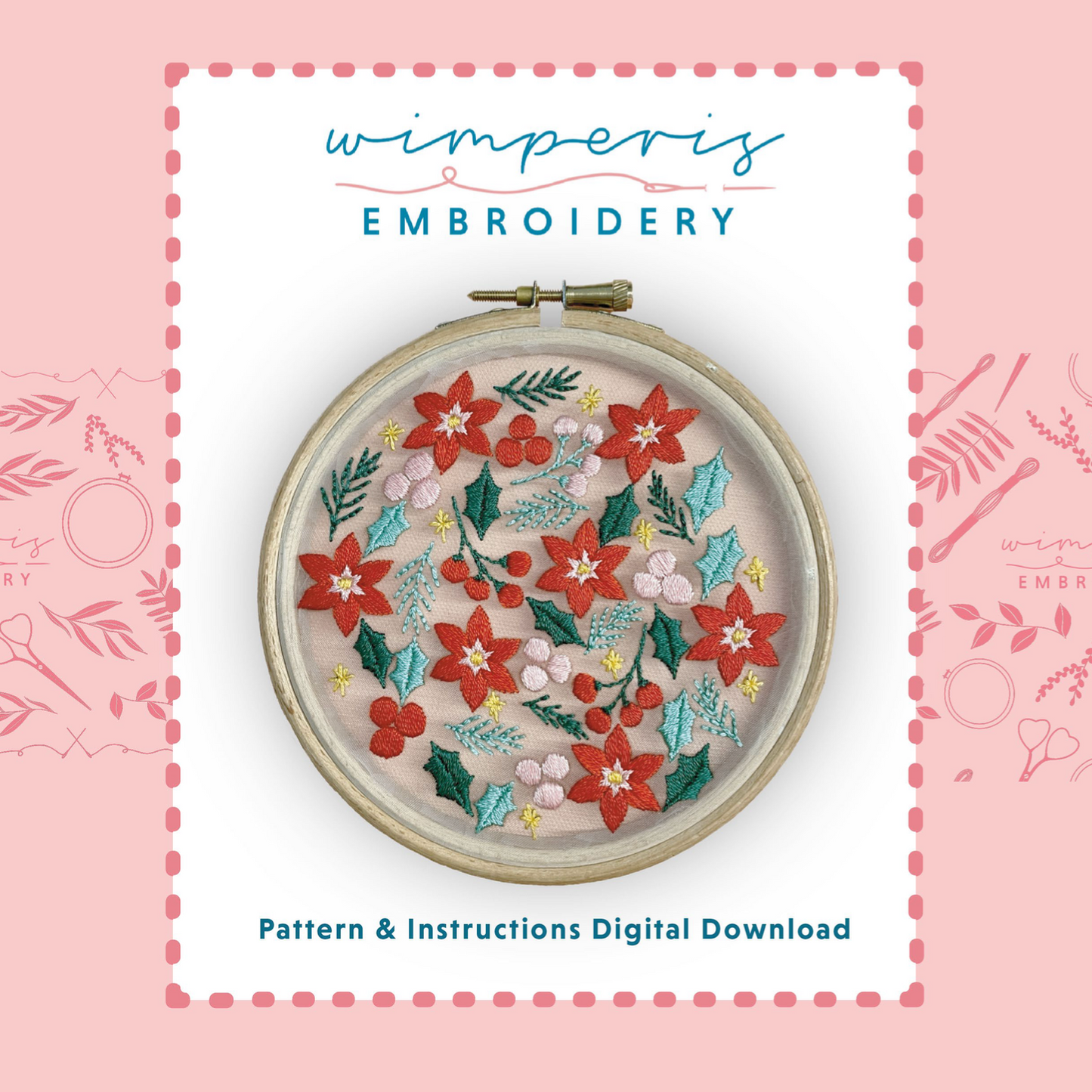 Festive Confetti PDF Embroidery Pattern / Digital Download