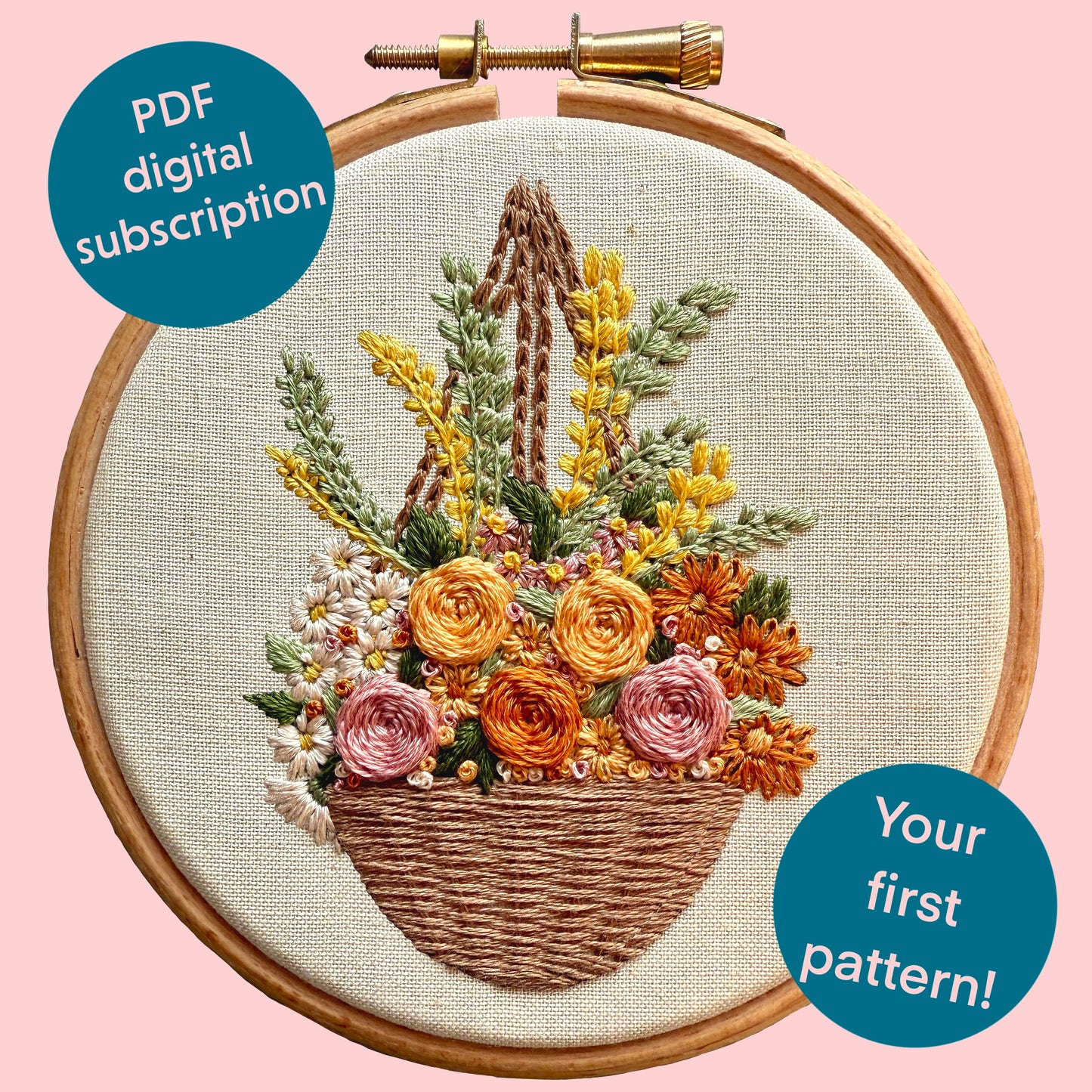 PDF Embroidery Pattern Subscription - digital download