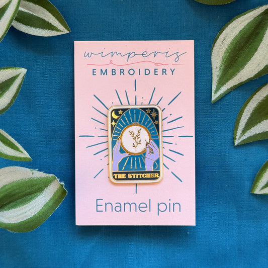 The Stitcher Tarot Card Enamel Pin