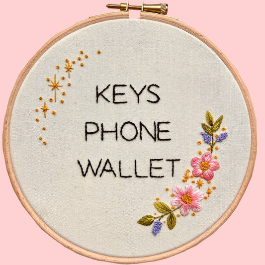 Keys Phone Wallet Embroidery Kit