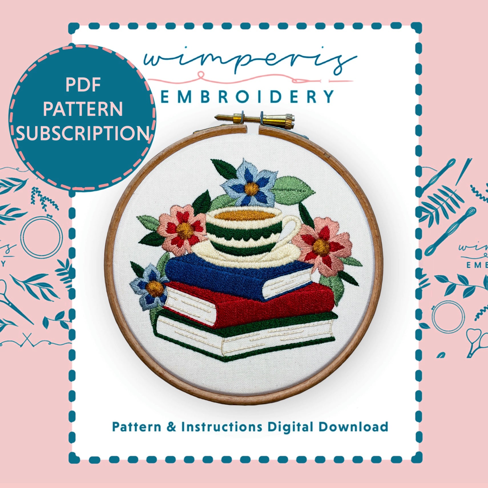 digital hand embroidery pattern | floral design | digital PDF download |  embroidery pdf | embroidery pattern