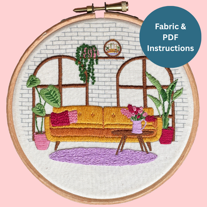 Yellow Sofa Embroidery | Fabric & PDF Instructions