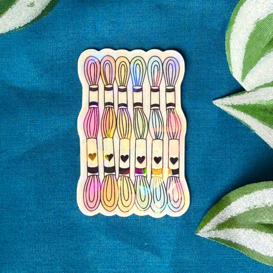 Embroidery Threads | Holographic Vinyl Sticker