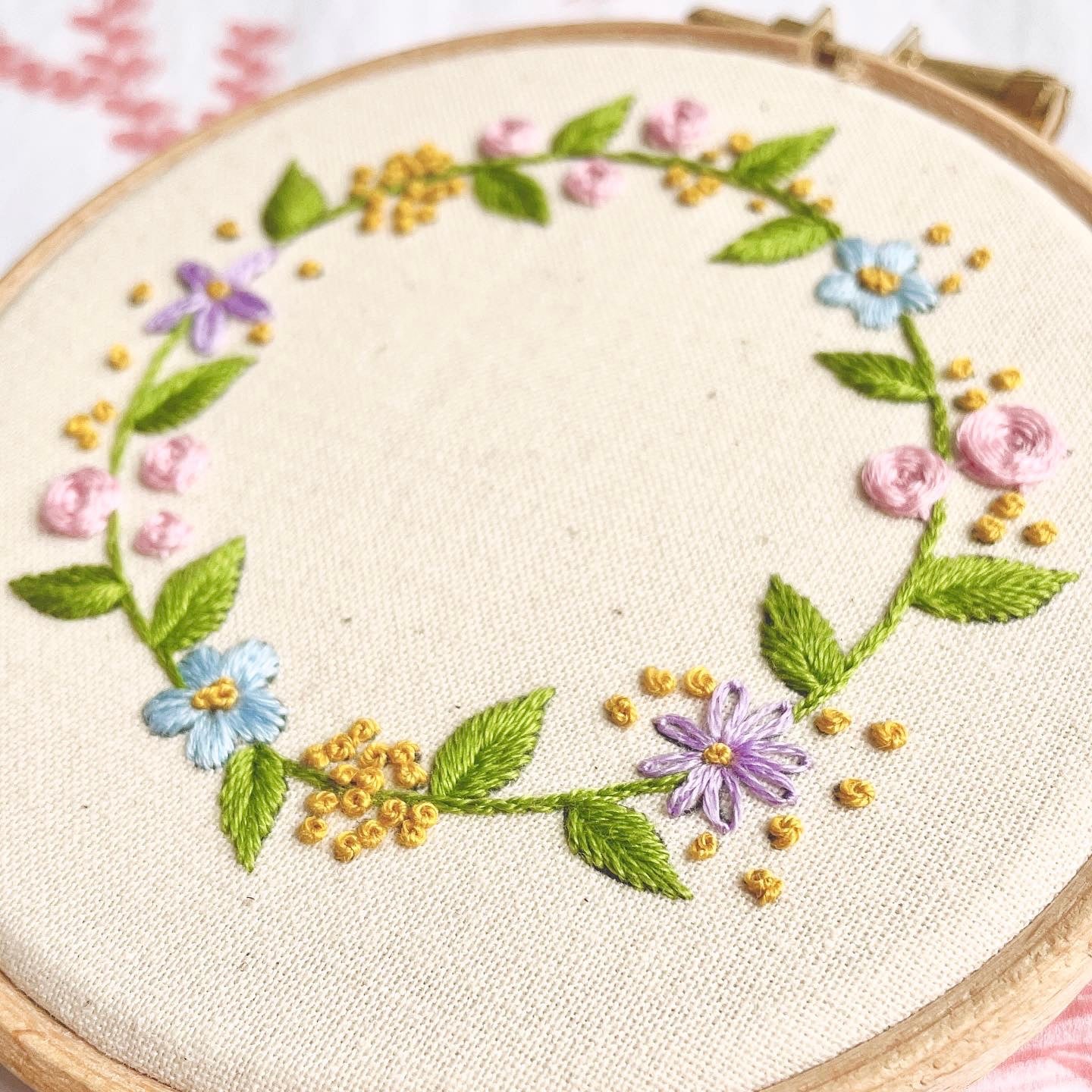 Floral Wreath Embroidery Mini Kit