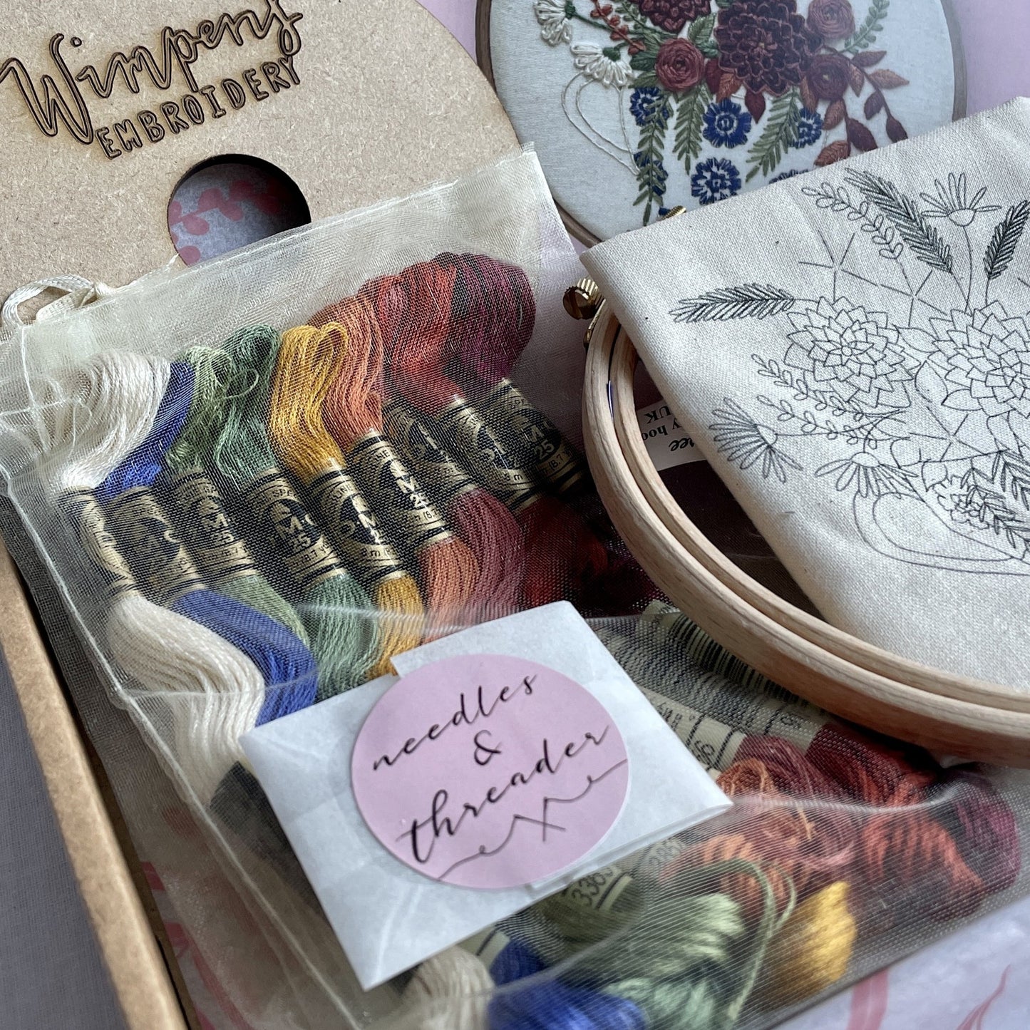 Floral Teacup Embroidery Kit