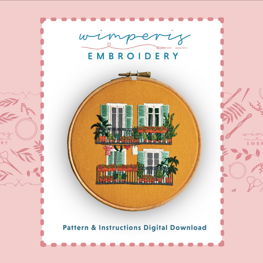 French Balconies PDF Embroidery Pattern / Digital Download