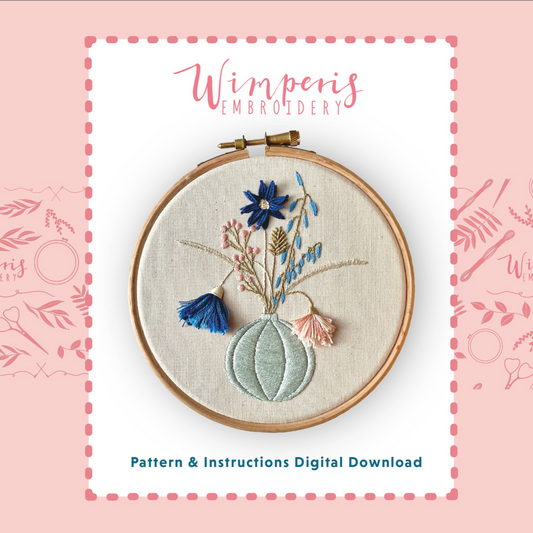 3D Vase PDF Embroidery Pattern / Digital Download