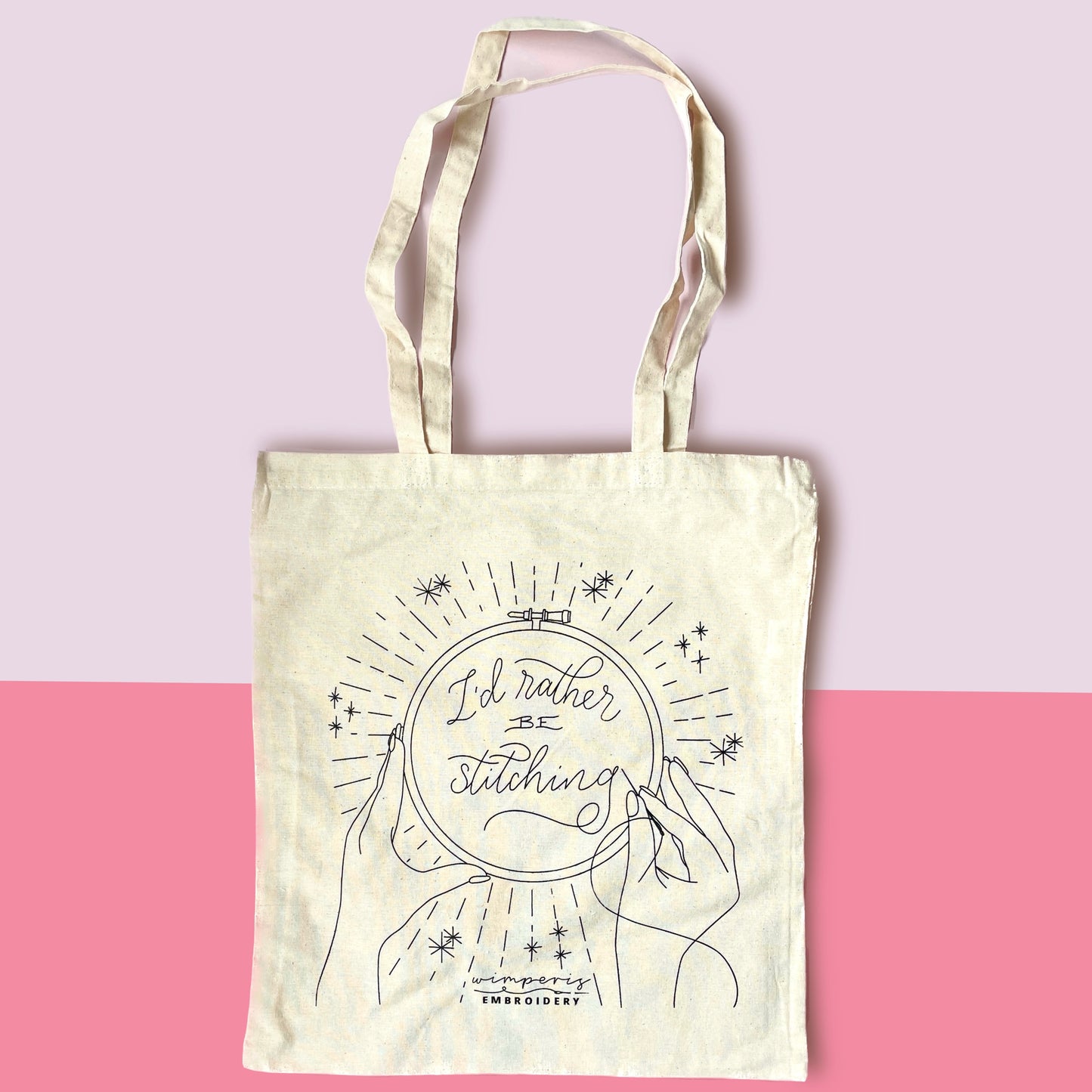 Wimperis Embroidery "I'd Rather Be Stitching" Tote Bag