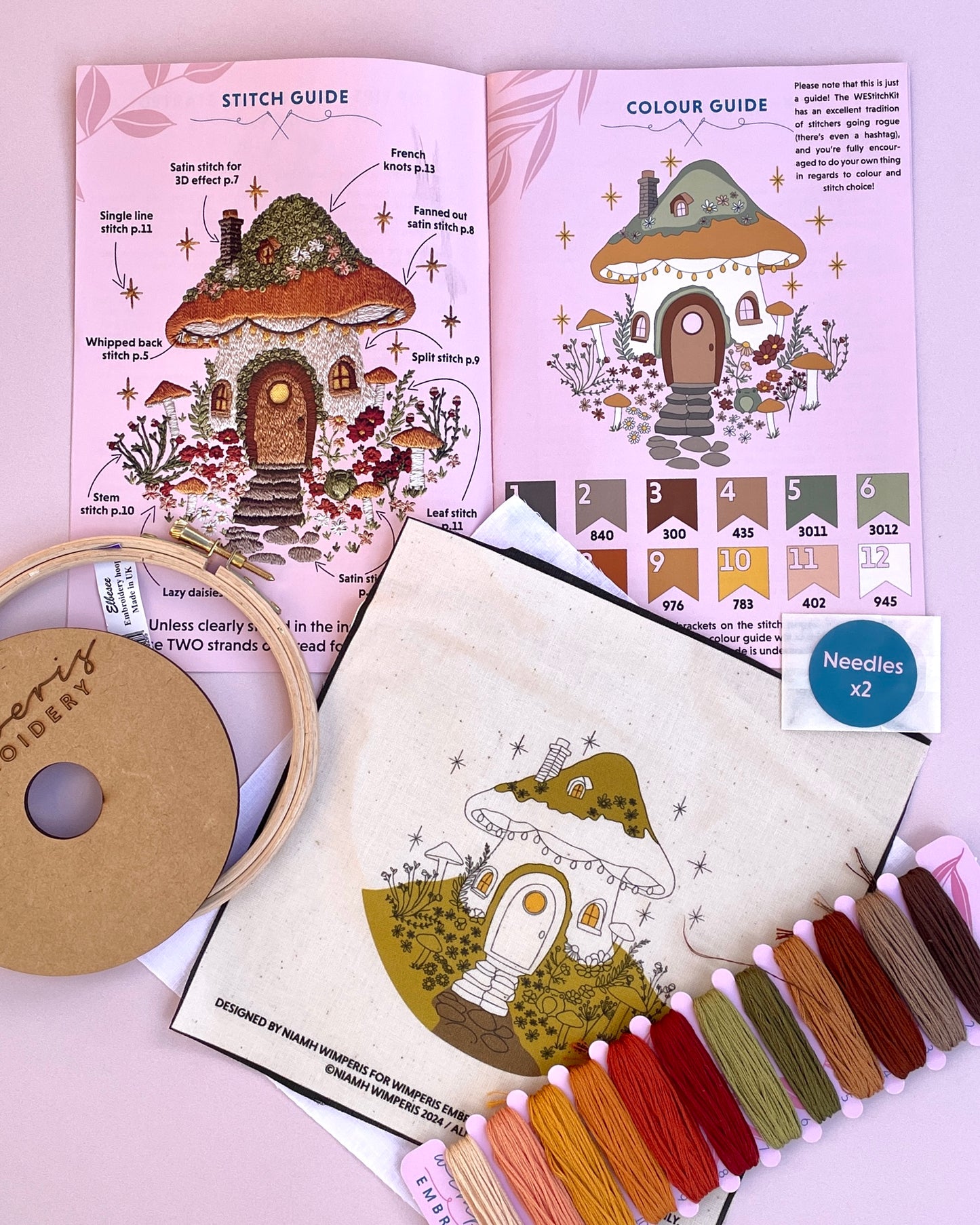 Mushroom House Embroidery Kit