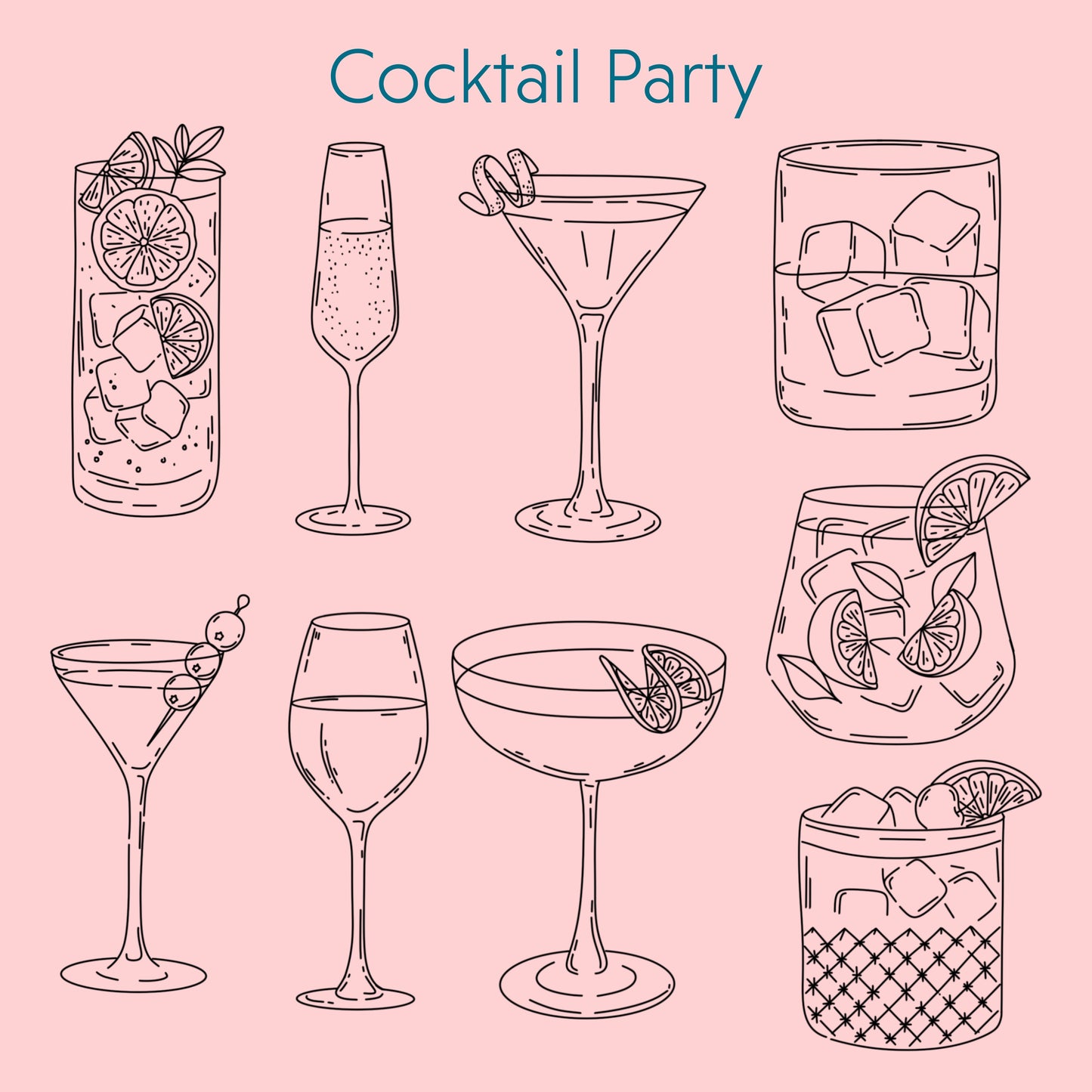 Embroidery Stick & Stitch Pack | Cocktail Party