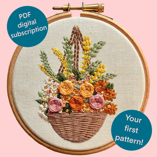 PDF Embroidery Pattern Subscription - digital download