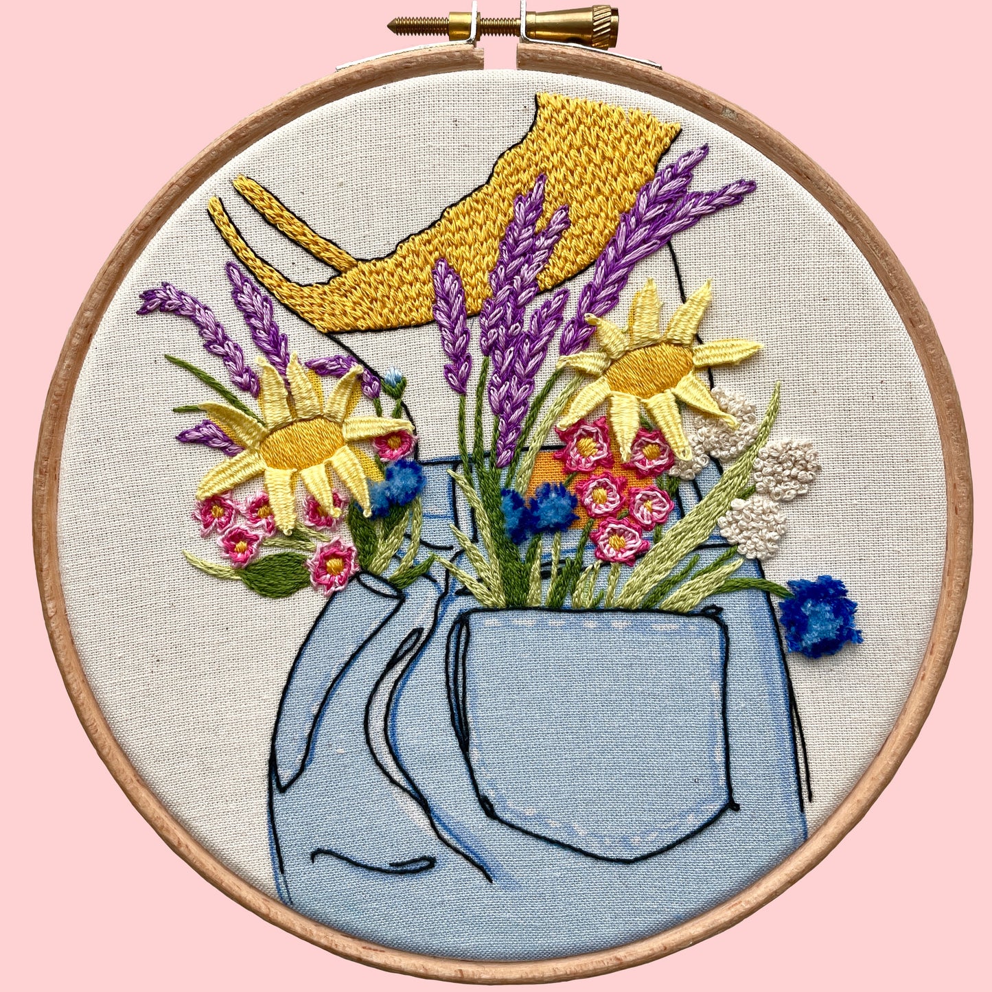 Pocket of Flowers Embroidery Kit