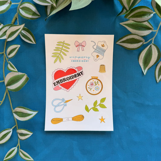Embroidery Themed Sticker Sheet