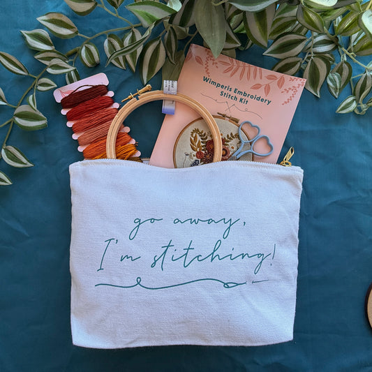 Go Away I'm Stitching Project Bag