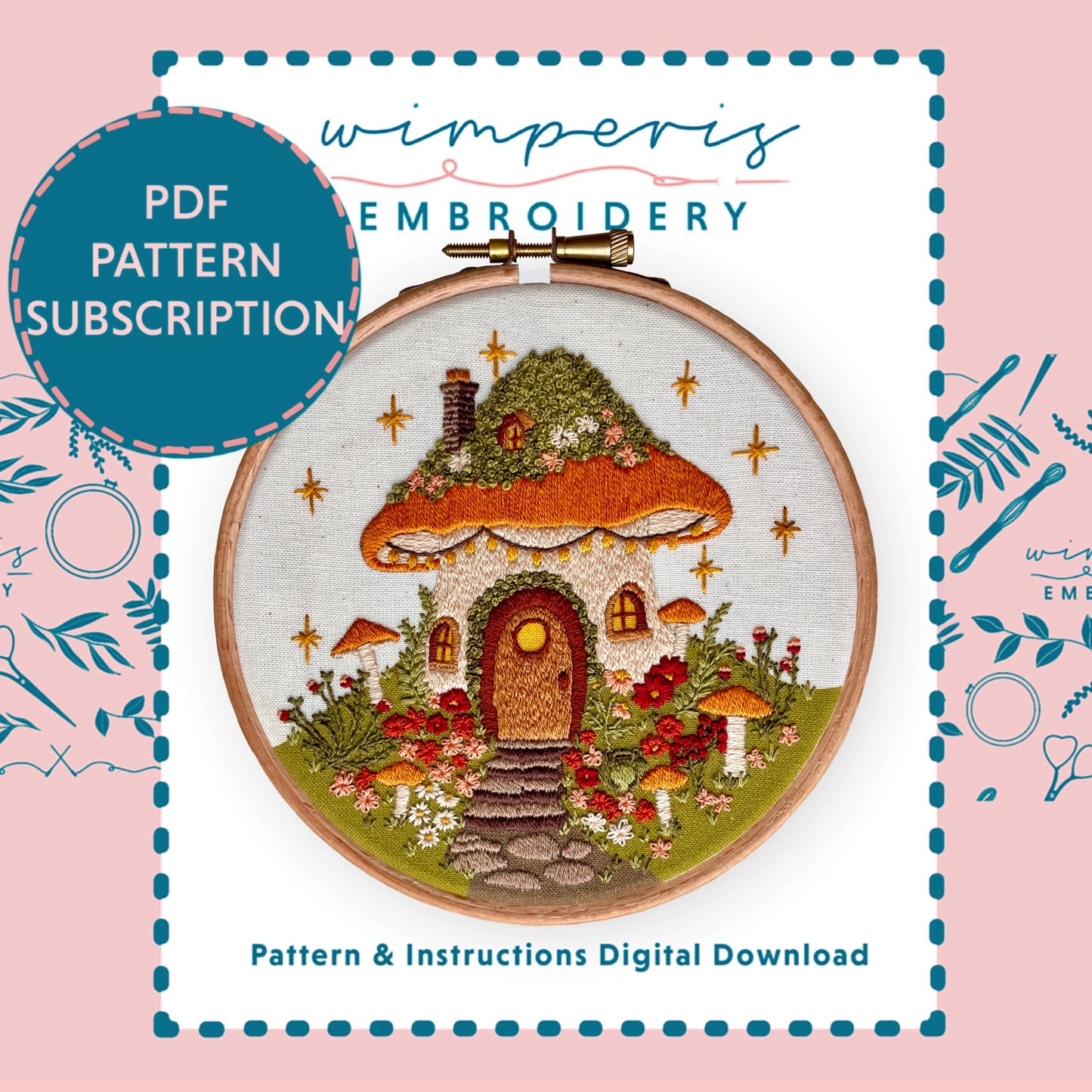 PDF Embroidery Pattern Subscription - digital download