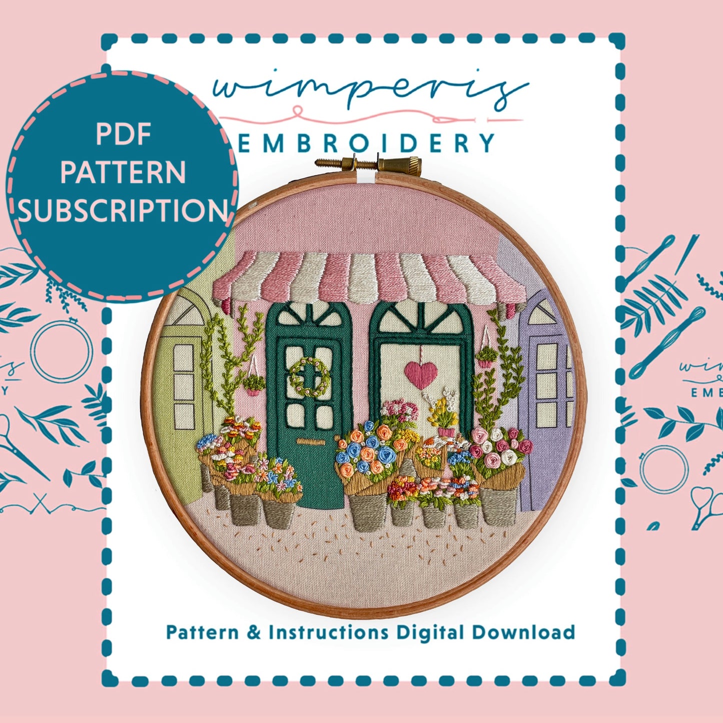 PDF Embroidery Pattern Subscription - digital download