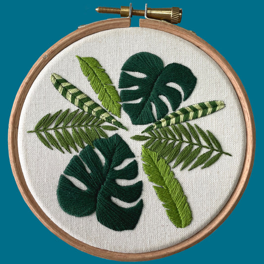 Tropical Leaf Embroidery Mini Kit