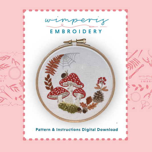 Mushrooms PDF Embroidery Pattern / Digital Download