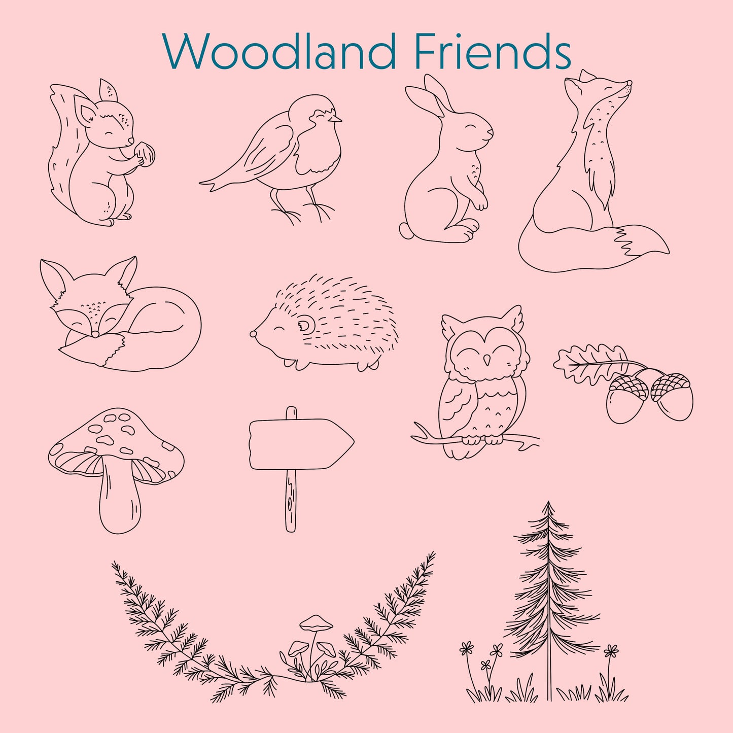 Embroidery Stick & Stitch Pack | Woodland Friends