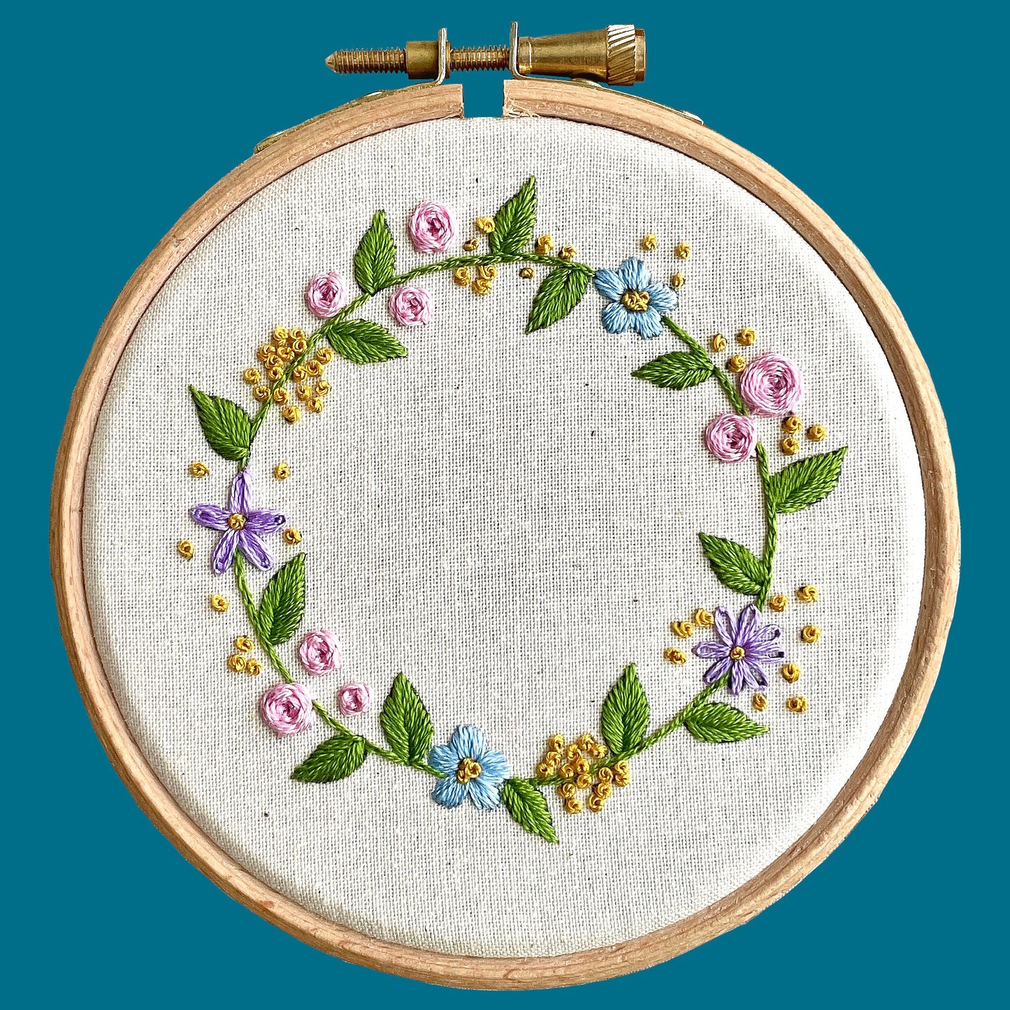 Floral Wreath Embroidery Mini Kit