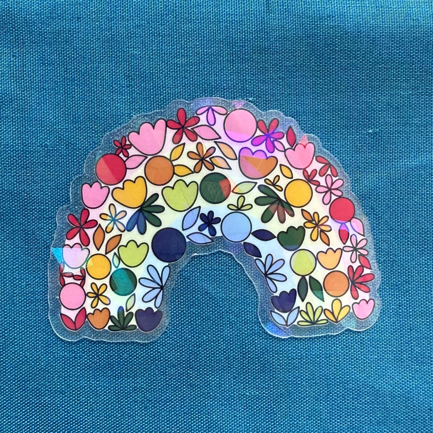 Floral Rainbow | Holographic Vinyl Sticker