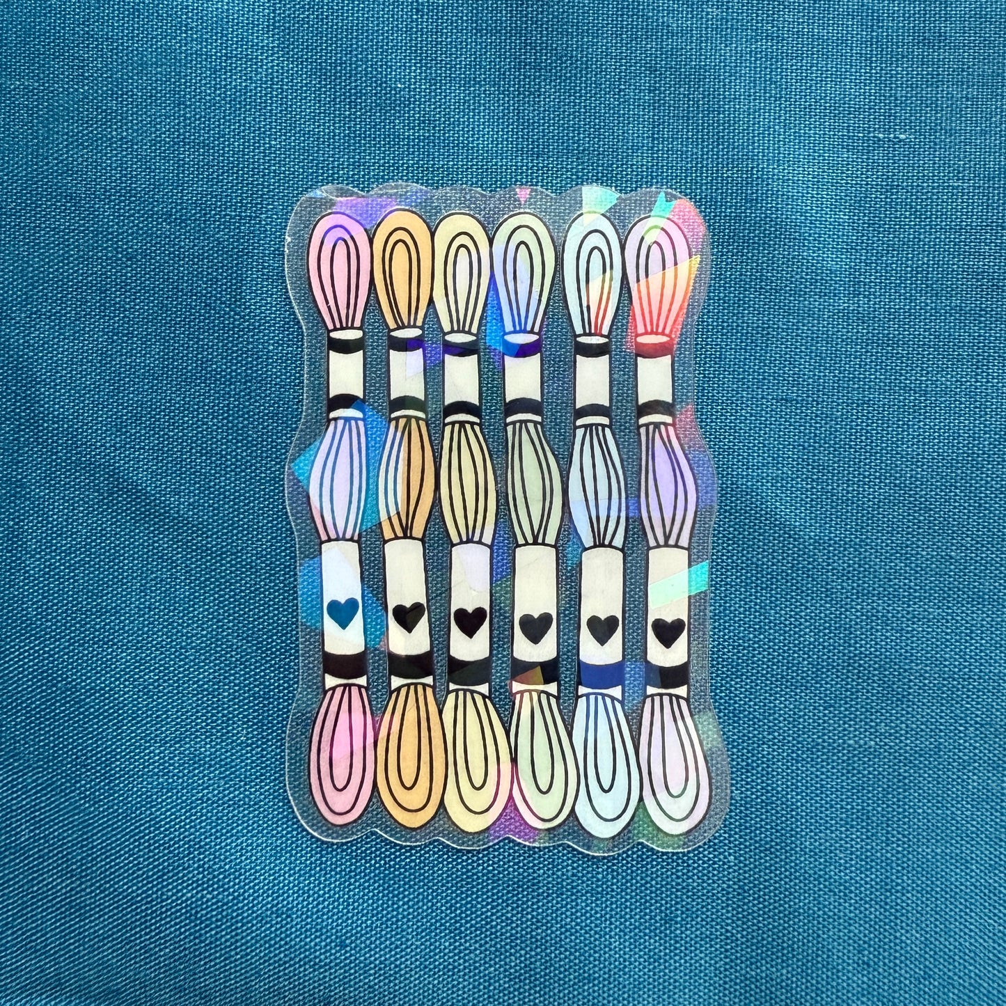 Embroidery Threads | Holographic Vinyl Sticker