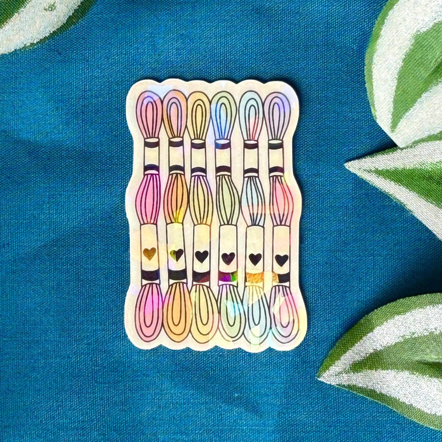 Embroidery Threads | Holographic Vinyl Sticker