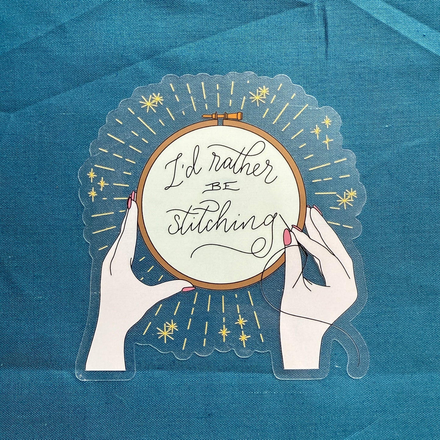 I'd Rather Be Stitching (white skin) | Vinyl Sticker