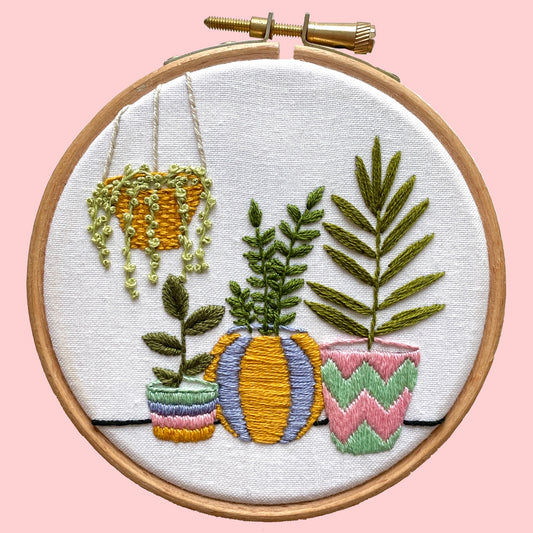 Plant Pots Embroidery Mini Kit
