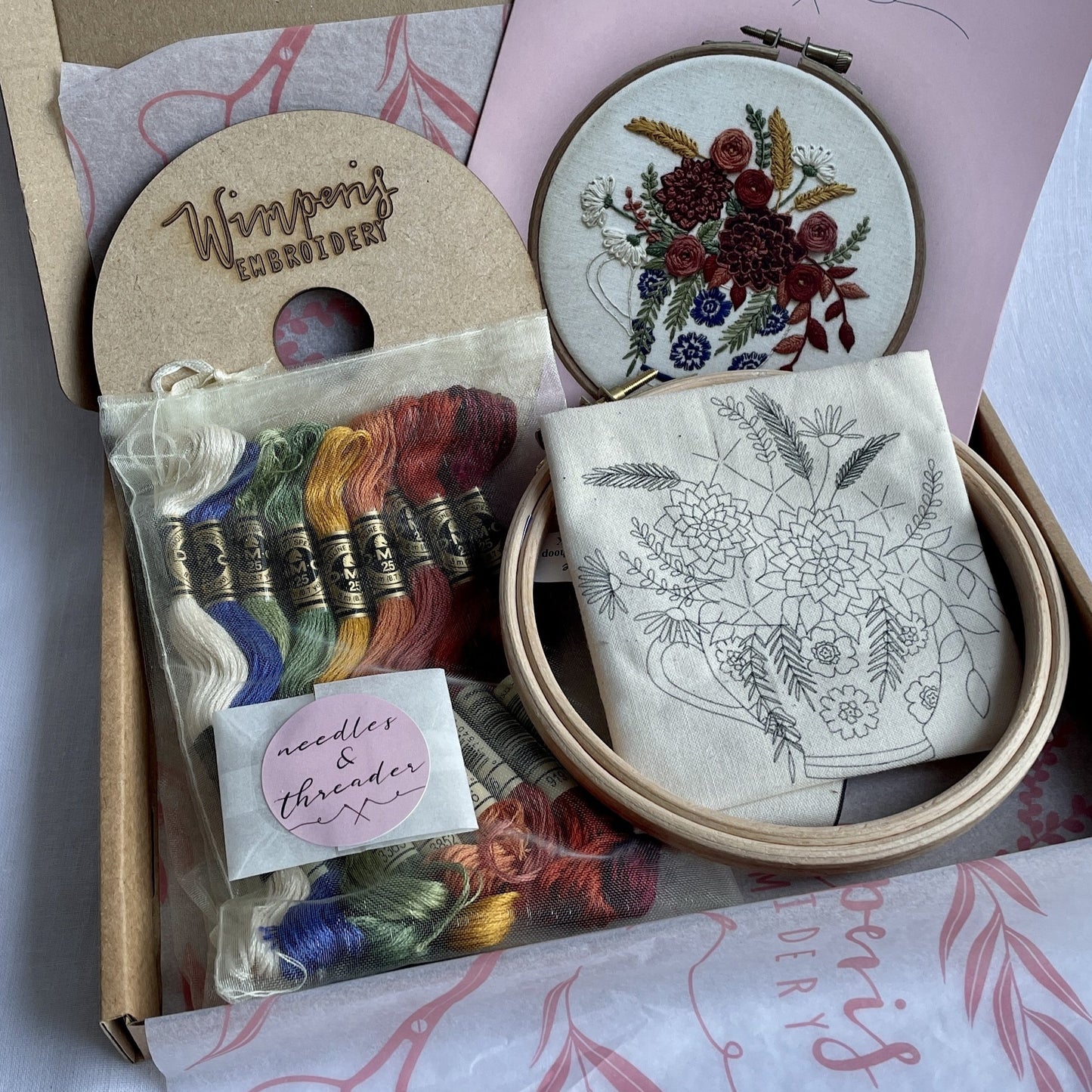 Floral Teacup Embroidery Kit