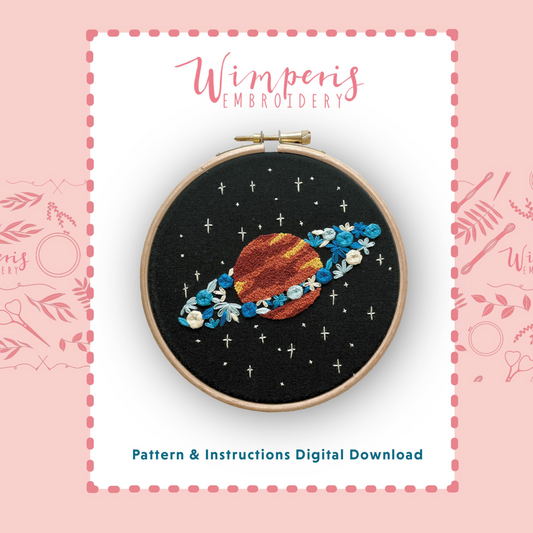 Floral Planet PDF Embroidery Pattern / Digital Download