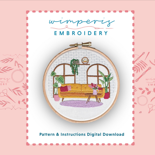 Yellow Sofa PDF Embroidery Pattern / Digital Download