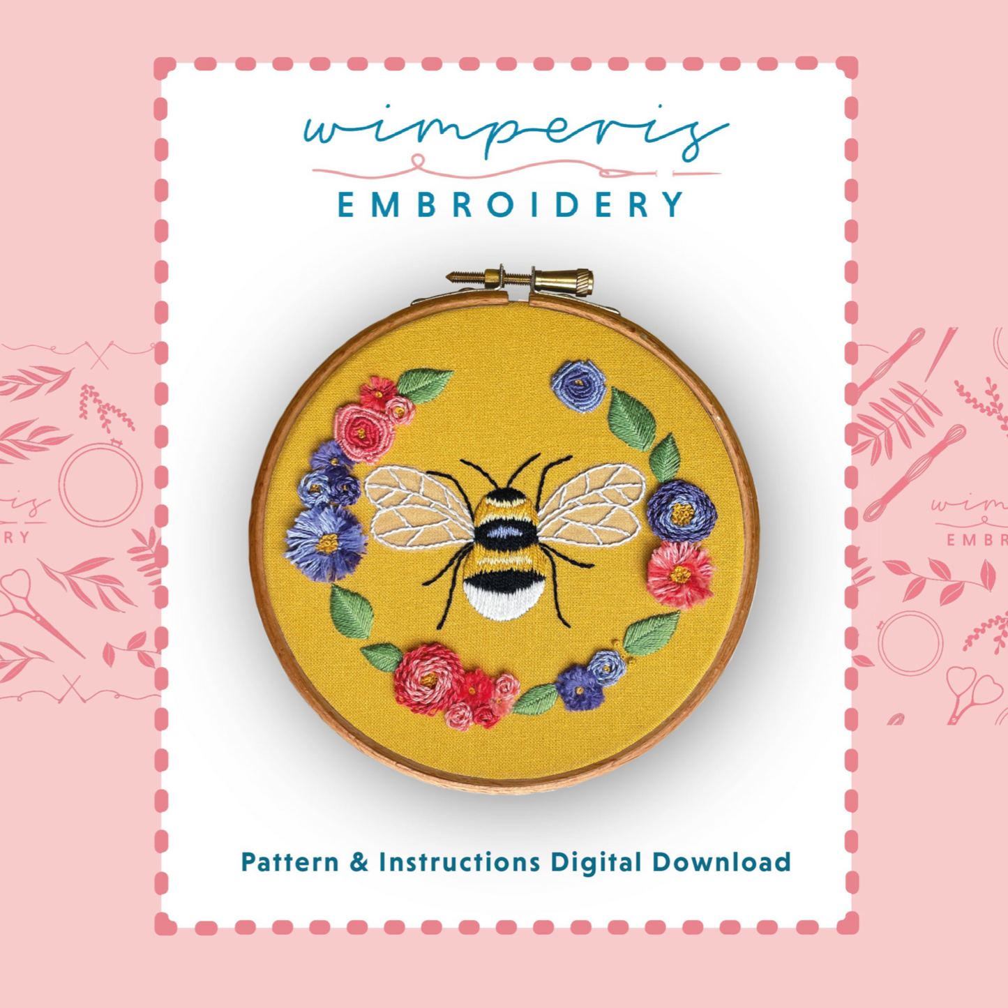 Bumblebee PDF Embroidery Pattern / Digital Download