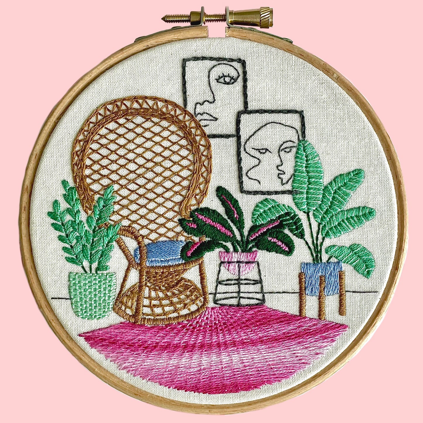 Peacock Chair Embroidery Kit