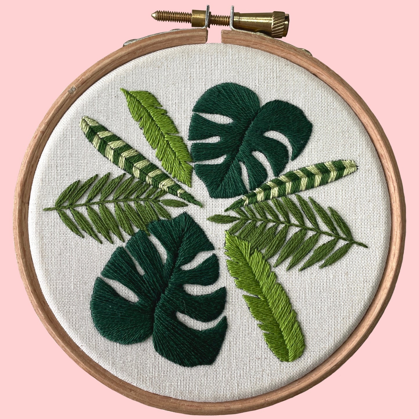Tropical Leaf Embroidery Mini Kit